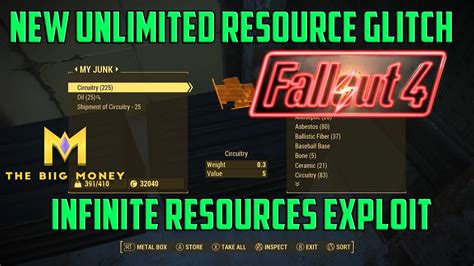 fallout 4 resource mod|fallout 4 unlimited resources command.